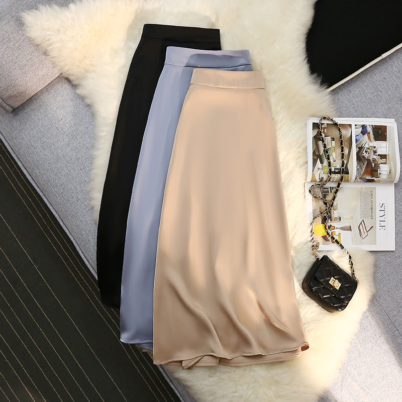 Falda midi de satin Jenn